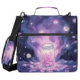 thumbnail image 2 of Zipper Binder 3 Rings Stationery Office Files Daily Organizer File Folder Storage Bag Ethereal Galaxy, 2 of 8