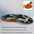 thumbnail image 4 of Deer 6PCS Round Microfiber Leather Table Coasters Set, 11x11 cm/4.3x4.3 in, Drink Coaster Mats for Home and Kitchen Use, 4 of 6
