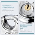 thumbnail image 3 of Puroma 2-3/8" (60mm) Discus Padlock, 304 Stainless Steel Round Lock with 3 Keys, 5/8" (16mm) Shackle Clearance Height, Heavy-Duty Weather-Resistant Lock for Storage Units, Pods, Garages, Sheds, Gates, 3 of 7