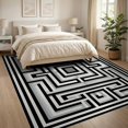 thumbnail image 3 of ODIKA 8'x10' Ultra-Soft Area Rug, Geometric Bold Angular Rectangular Paths Nested Livingroom Grey None Washable, Bare feet friendly, Silk-Touch for Bedroom, Under Sectional, 3 of 7