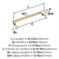 thumbnail image 4 of Amerock Coble 8-13/16 inch (224mm) Center-to-Center Champagne Bronze Cabinet Pull, 4 of 5