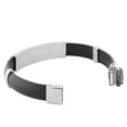 thumbnail image 2 of Stainless Steel and Black Rubber Silver-Tone Men's Bracelet, 2 of 3