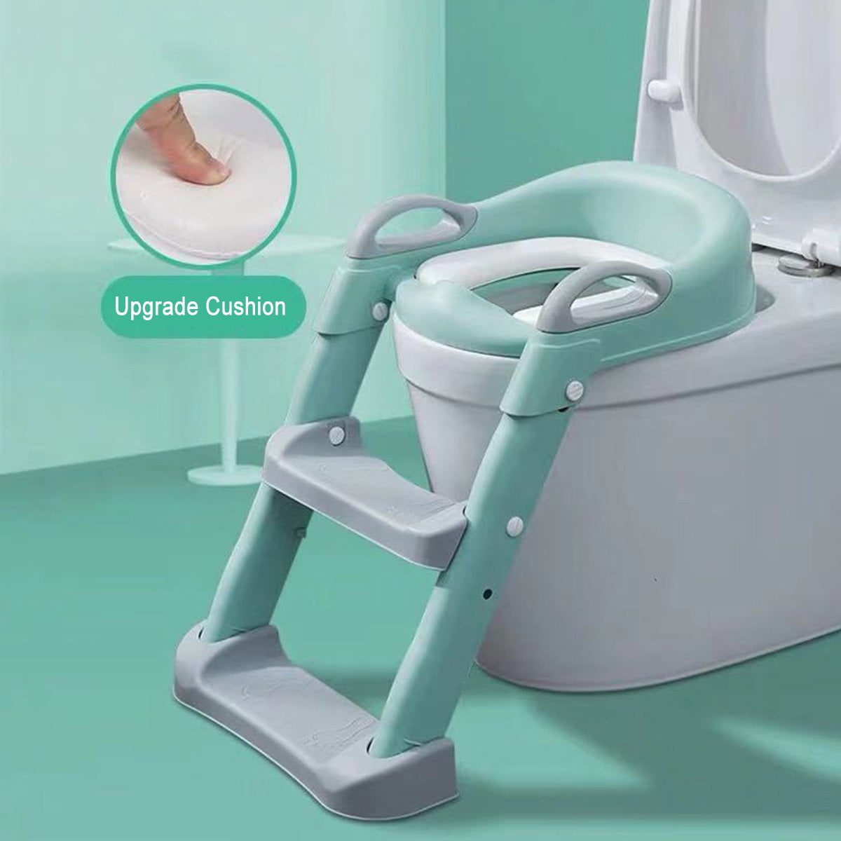 Non-Slip Kids Toilet Potty Summer Potty Chair Soft Padded Seat Step Up Training Stool Chair Toddler Ladder Comfortable with Soft Cushion