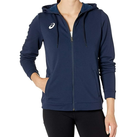 ASICS Womens Logo Hoodie Sweatshirt, Blue, Small