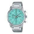 thumbnail image 1 of Casio Chronographe Analogique Standard en Acier Inoxydable Cadran Turquoise Quartz MTP-E510D-2AV Montre pour Hommes, 1 of 1