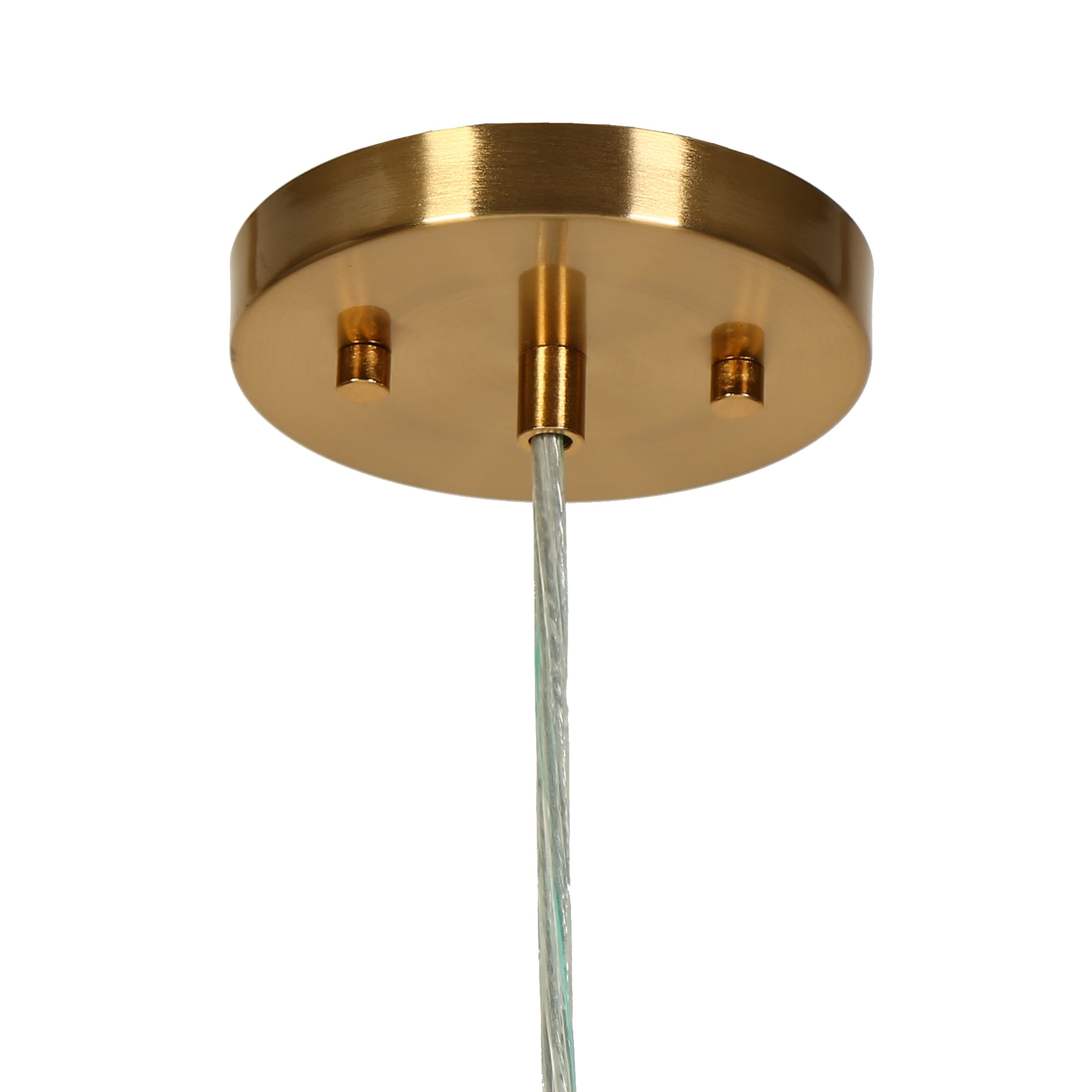 LNC Polished Brass Modern/Contemporary Ribbed Glass Bell LED Mini Hanging Pendant Light