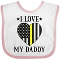 thumbnail image 3 of Inktastic Dispatcher Daddy Gold Line Emergency Boys or Girls Baby Bib, 3 of 4