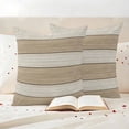 thumbnail image 3 of Brown Ombre Wooden Outdoor Waterproof Pillow Covers, Farmhouse Retro Khaki Wood Decorative Square Throw Pillowcase Sofa Cushion Sham for Patio/Couch/Chair, 16"x16" 2 Pack, 3 of 8