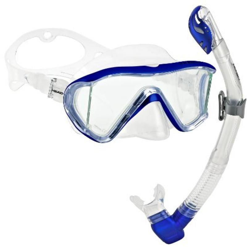 Head by Mares Panoramic Scuba Snorkeling Dive Mask Dry Snorkel Set