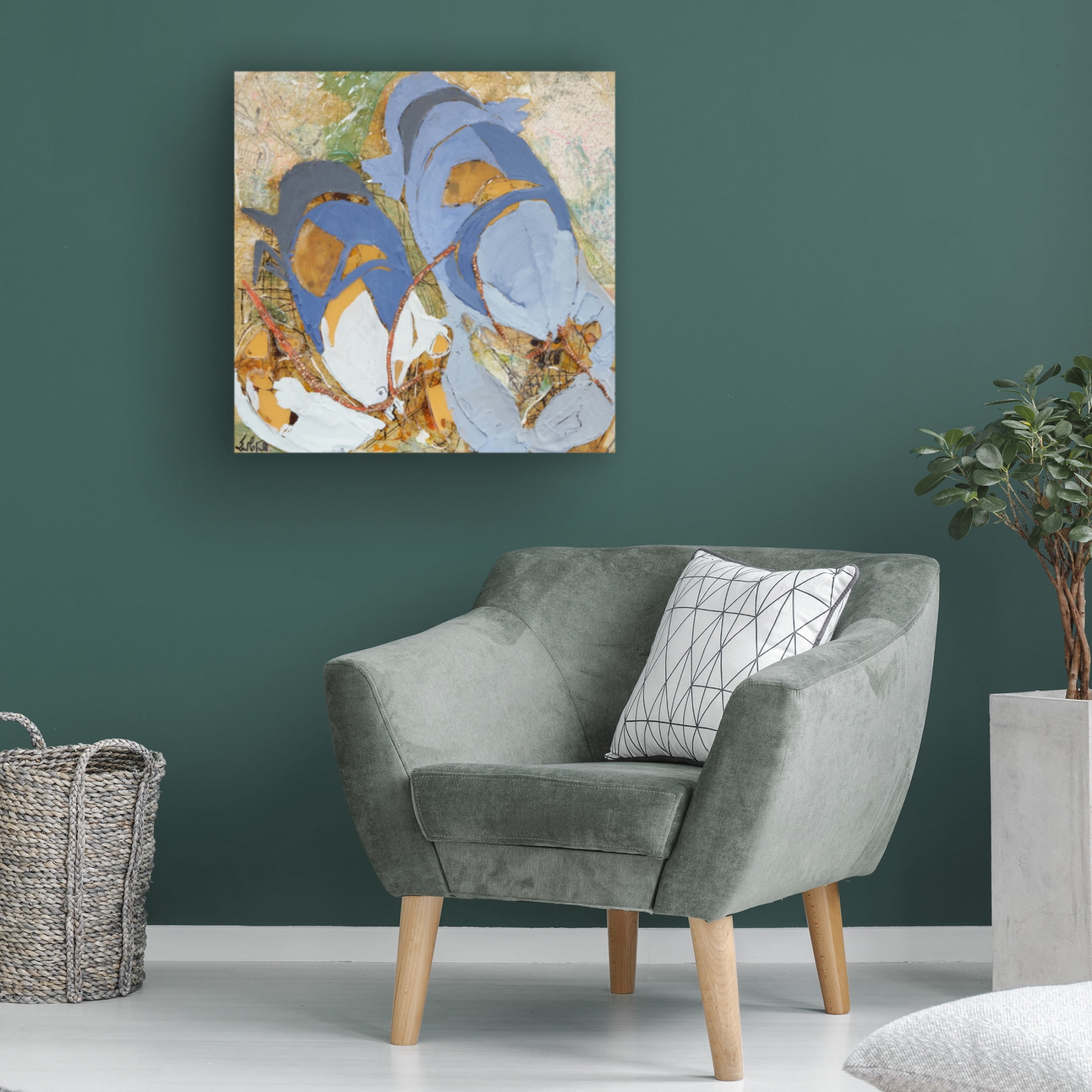 Canvas Wall Art - Erin McGee Ferrell 'Blue Lobsters' Wall Art for Living Room, Bedroom, or Office Décor by Trademark Fine Art - 14 x 14 Inches