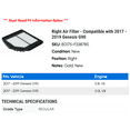 thumbnail image 2 of Right Air Filter - Compatible with 2017 - 2019 Genesis G90 - AC Delco, 2 of 2