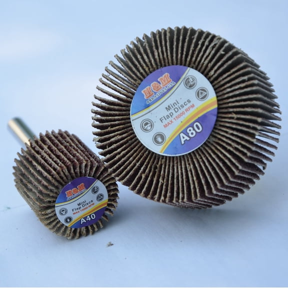 FLAP WHEEL 2" x 1" with 1/4" Shank in 40 60 80 120 180 Grit