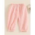 Qtinghua Toddler Baby Boy Girl Harem Pants Elastic Waist Plaid Print
