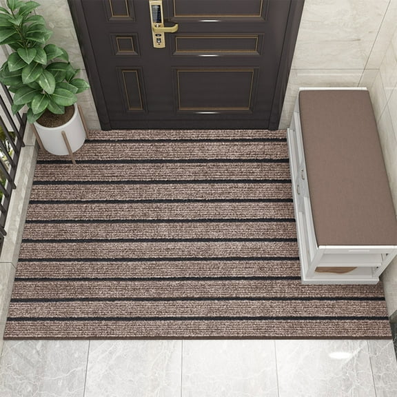 Outdoor Doormats for Front Door,Front Door Mats Outdoor Summer Washable,Contract Carpet Door Mat Solid Color Enduring Striped Entrance Floor Mat Home Entrance Carpet Can Be Cut Stylish and Enduring