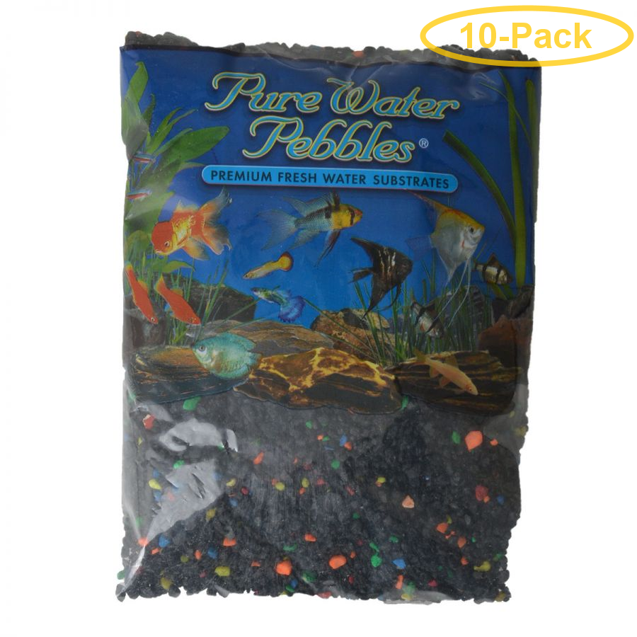 Pure Water Pebbles Aquarium Gravel Black Beauty Pebble Mix 5 lbs (3.1