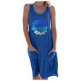 thumbnail image 1 of Fridja Womens Casual Chrysanthème Robe Sans Manches Robe de Poche à Col Rond, 1 of 5