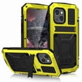 thumbnail image 2 of Dteck iPhone 13 Metal case with Kickstand Screen Protector Case Sturdy Military Armor Durable Full Body Heavy Duty Shockproof Drop Tested Outdoor Case for iPhone 13 (Yellow), 2 of 7