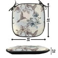 thumbnail image 4 of Hummingbird Chair Seating Cushion, Birds and Hibiscus Flowers Nostalgia Antique Design Classical Print, Soft Seat Pads for Office with Anti-slip Backing, 16"x16", Teal Brown, by Ambesonne, 4 of 7