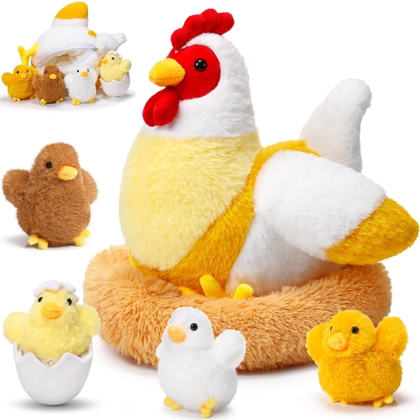Peluche Skylety de peluche con forma de gallina ponedora de huevos