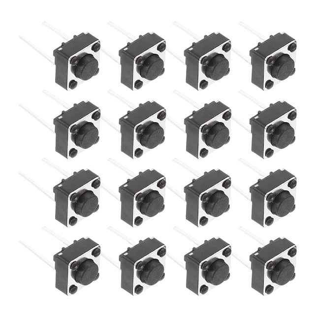 UPGRATOR 100Ud Interruptores Táctiles Para Pcb Con Botón Sensible Y Montaje Vertical En Color Negro