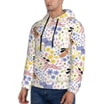 thumbnail image 3 of Lsque Floral Puppy Pattern Casual Men's Hoodie,Hooded Sweatshirt with Kangaroo Pocket,Pullover Hoodie-Small, 3 of 7