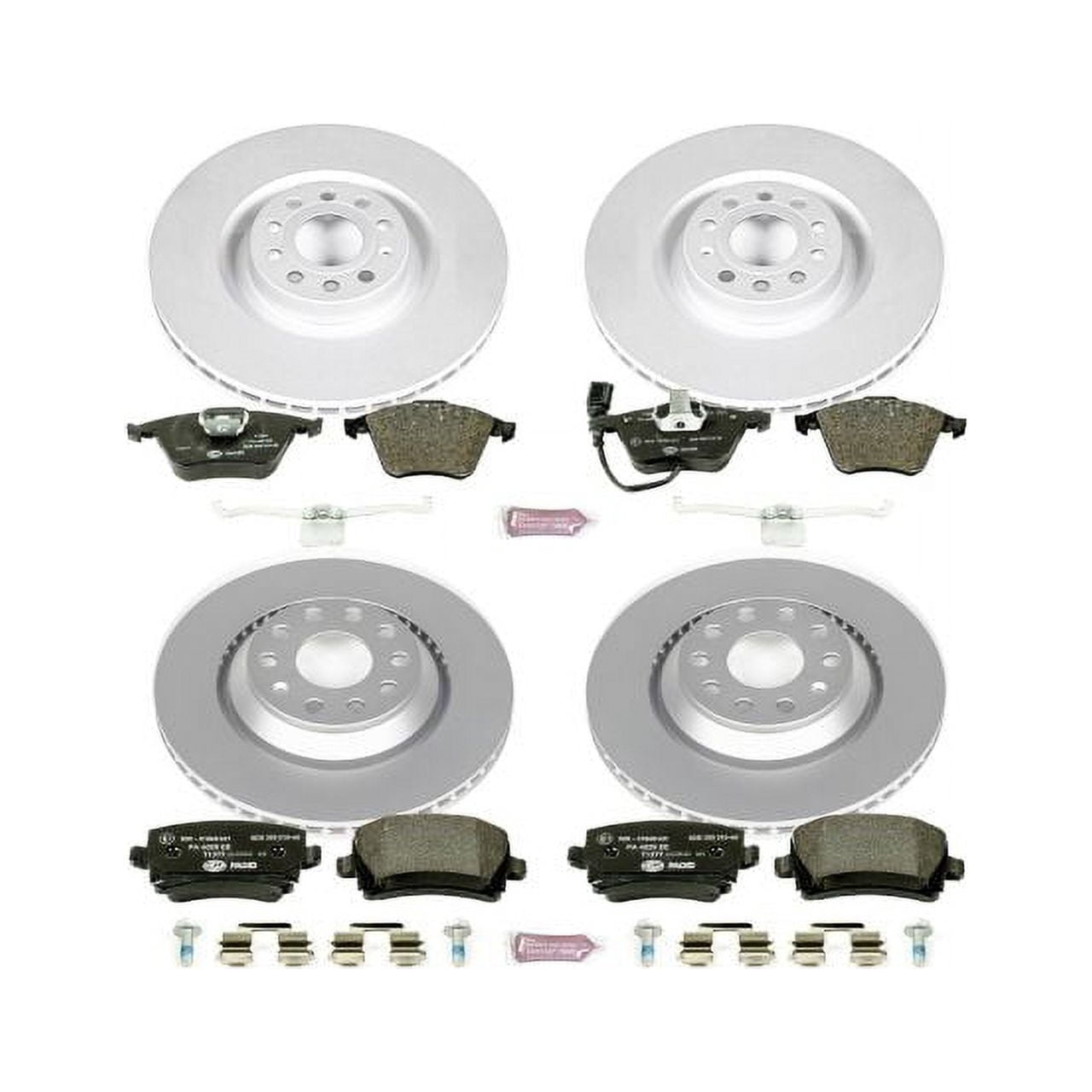 Power Stop Front and Rear Euro-Stop ECE-R90 Certified Brake Pad and Rotor Kit ESK5471 Fits 2006 Volkswagen Passat