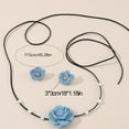 thumbnail image 5 of XISAOK Goth Bead Denim Flower Clavicle Chain Necklace Earrings Women Bohemia Jewelry, 5 of 10