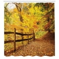 thumbnail image 3 of Ambesonne Landscape Shower Curtain, Fall Trees Leaf Road, 69"Wx75"L, Ginger Yellow Marigold, 3 of 3