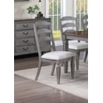 thumbnail image 3 of Light Gray 8pc Dining Set 2-Tone Dining Table Ladder Back Chairs Upholstered Seat Bench Contemporary Wooden Furniture, 3 of 9