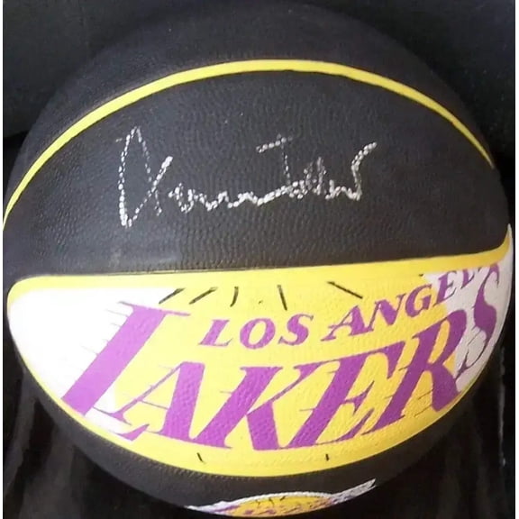Jerry West autographed LA Lakers logo basketball JSA