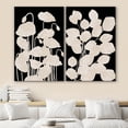thumbnail image 2 of IDEA4WALL Adhesive Canvas Print Wall Art Set Abstract Black Beige Flower Leaf Blur Collage Retro Art Nature Wilderness Vintage Botanical Decor for Living Room, Bedroom, Office - Canvas 24"x36"x2, 2 of 5