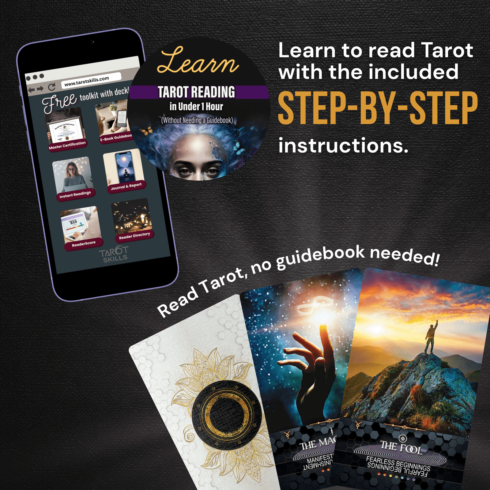 TAROTskills Lightworker’s Tarot Deck – 78 Beginner Tarot Cards with Rider Waite Symbols, Chakra & Reiki Aligned, Easy Upright/Reversed Meanings, Intuitive Spiritual Guidance, USA-Made
