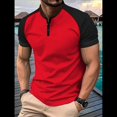 thumbnail image 2 of Camisas Casuales para Hombre, Clásicas, de Golf, de Corta, con Botones y Bolsillo Rojo L, 2 of 5