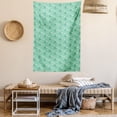 thumbnail image 2 of Umbrella Tapestry, Wet Autumn Weather in September Theme Doodle Clouds Heavy Rainfall, Wall Hanging for Bedroom Living Room Dorm Decor, 40W X 60L Inches, Sea Green Pale Green Cream, by Ambesonne, 2 of 5
