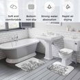 thumbnail image 5 of Wildflower Leaf Bath Mat 3 Piece Bathroom Rug Set, Grey Floral Botanical White Watercolor Non Slip Bath Rug Contour Mat and Toilet Lid Cover, Absorbent Shower Mats Soft Bath Rugs and Mats Sets, 5 of 8