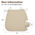 thumbnail image 2 of Baibu Chair Cushions for Kitchen Chairs 2" Thick Dining Chair Pads with Ties 17" x 16" Set of 4, Beige, 2 of 7