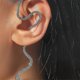 thumbnail image 1 of Pendiente de clip para oreja sin perforaciones con forma de serpiente, accesorio de fiesta para mujer, plateado, 1 of 4