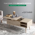 thumbnail image 3 of Mesa de Café Elevable MDF Color Negro con Almacenamiento Interno, Mesa de Centro marron claro M, 3 of 8