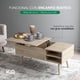 thumbnail image 3 of Mesa de Café Elevable MDF Color Negro con Almacenamiento Interno, Mesa de Centro marron claro M, 3 of 8