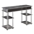 thumbnail image 1 of Pemberly Row No Tools Student Desk in Gray Faux Marble Wood Finish, 1 of 7