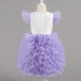 thumbnail image 4 of ZACPNCV Girls Tutu Dress Irregular Tulle Flutter Sleeve A-Line Princess Gown Flower Girl Birthday Party Ball Gown Purple 4-5 Years, 4 of 6
