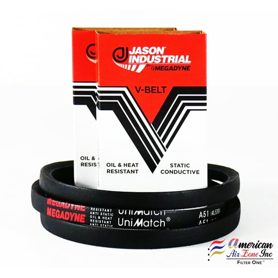 Megadyne - Jason Industrial V Belt - A51 - 4L530 - (Pack of 1) - Wrapped V-Belt - 53 Inch Outside Length - 1/2 Inch Top Width - 11/32 Inch Thick
