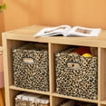 thumbnail image 2 of AUR 4PCS Storage Cubes Leopard Cheetah Print Velvet Fabric Storage Bins for Shelves, Collapsible Washable Closet Storage Baskets Boxes with Handles for Organizing and Storage -Brown, 11"x 11"x 11", 2 of 9