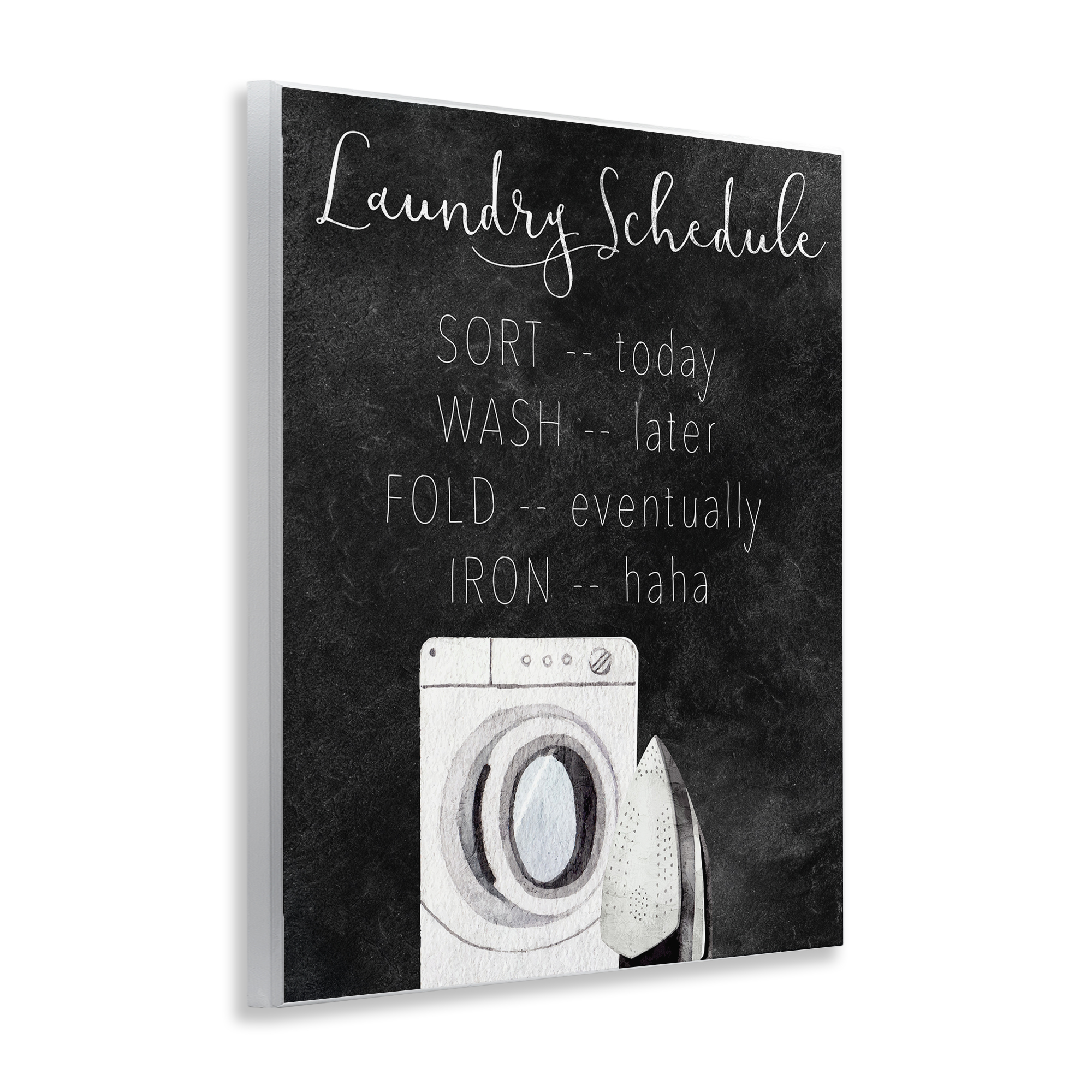 Lazy Laundry Schedule Humor Wall Plaque Art, design by Kim Allen
