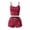 Red, variant on Cekizud Womens Pajamas Printed Bowknot Camisole Pajama Set Cute Homewear,Sizes S-2XL