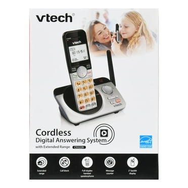 VTech CS5229 DECT 6.0 Extended Range Cordless Phone with Answering System (Silver/Black)