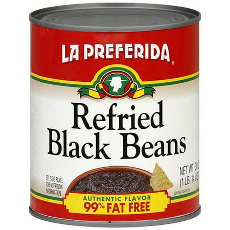 La Preferida Fat Free Refried Black Beans, 30 oz (Pack of 12)