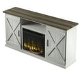 thumbnail image 5 of Twin Star Home Barn Door TV Stand for TVs up to 70 inches with ClassicFlame Electric Fireplace, Old Wood White, 5 of 8