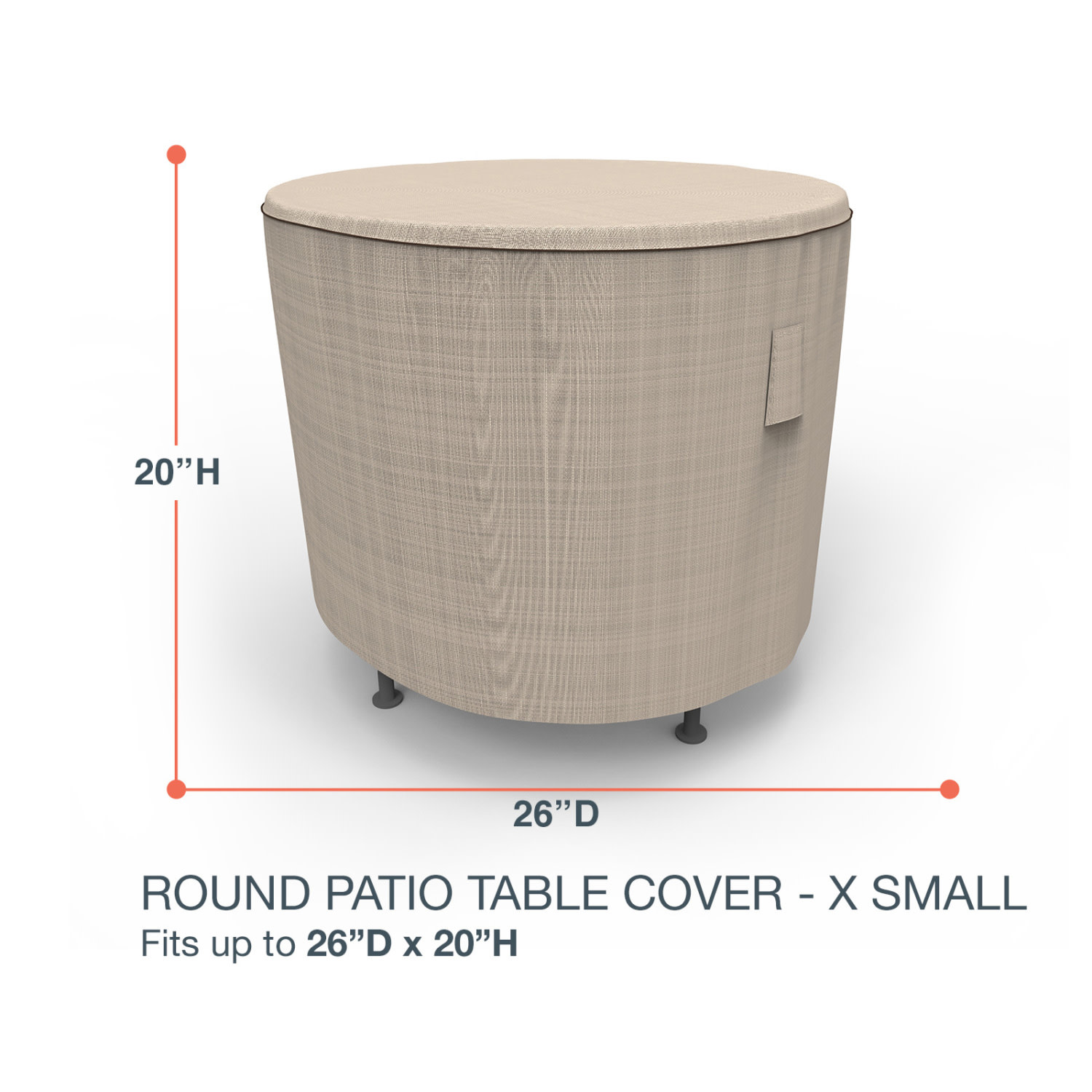 Budge XSmall Black Ivory Patio Round Table Cover, StormBlock™ Mojave
