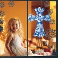 thumbnail image 4 of DIY colgantes de cruz arte artesanal copo de nieve Santa Claus conjunto de mosaico de una cara Hugtrwg Para estrenar, 4 of 9